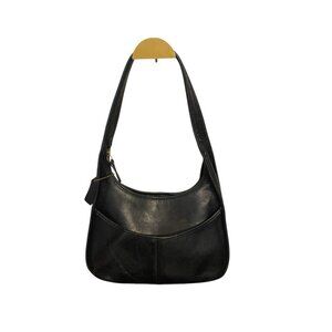 Vintage Coach 9033 Ergo Black Leather Zip Hobo Shoulder Bag USA Made 90s Y2K